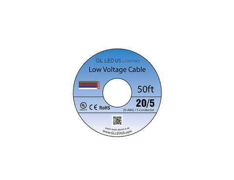 Top view of 20AWG 5 Conductor Wire - RGBW 50ft.