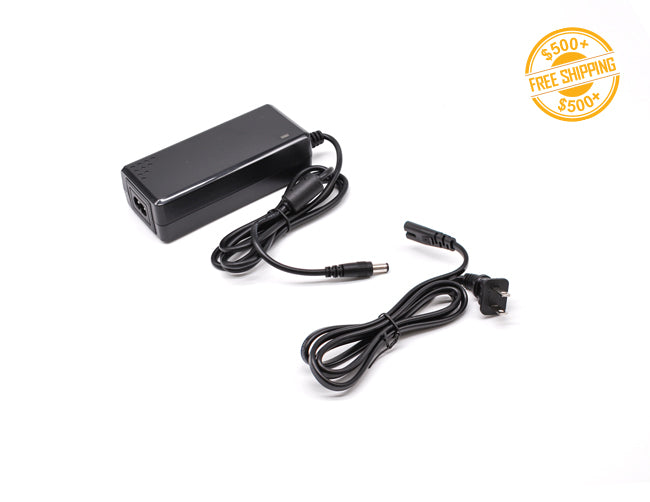 60W 12VDC Power Adapter used for LED light systems and a label for free shipping on orders over $500.