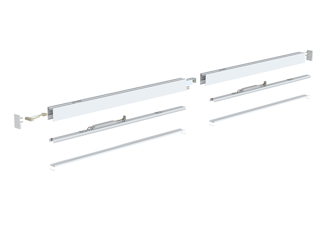 Components of GL LED linear light L8456 continuous run