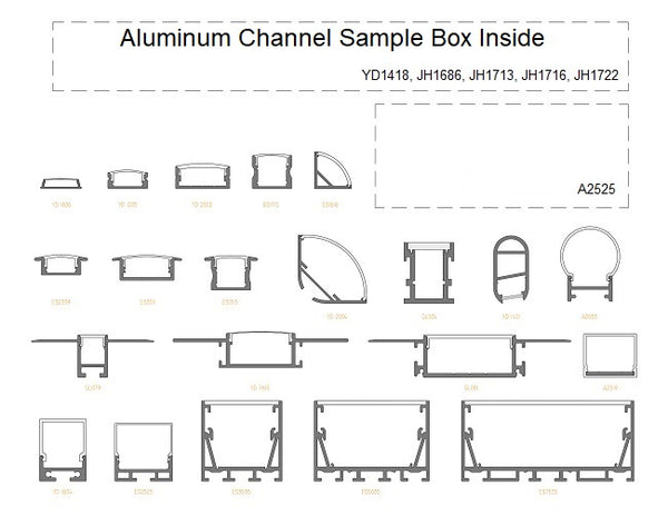 LED Strip Light Aluminum Channel and Strip Light Sample Box - 2