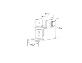 Dimensions of aluminum channel ES-2321 accessory adjustable bracket.