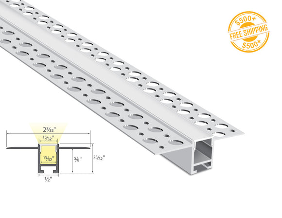 Aluminum channel SLIM TRIMLESS RECESS GL 079 Silver Channel + Milky Diffuser