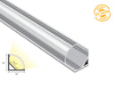 Aluminum Channel ROUND CORNER-S YD 1002 Silver Channel + Clear Diffuser