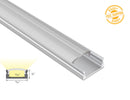 Aluminum Channel SLIM FLAT YD 1205 Silver Channel + Clear Diffuser