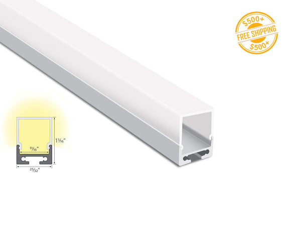 Aluminum channel SQUARE DOME YD 1604 Silver Channel + Milky Diffuser