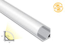 Aluminum Channel ROUND CORNER-S ES 1616 Silver Channel + Milky Diffuser