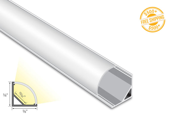 Aluminum Channel ROUND CORNER-S ES 1616 Silver Channel + Milky Diffuser