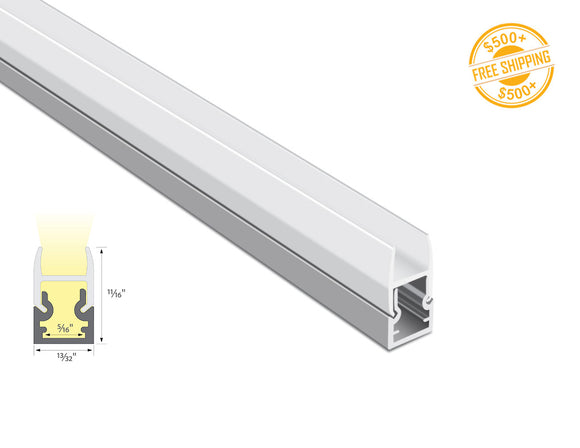 Aluminum channel GLASS EDGE JH 1686 Silver Channel + Milky Diffuser