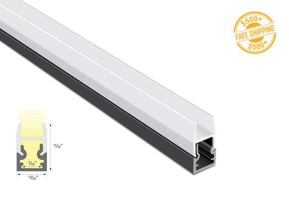 Aluminum channel GLASS EDGE JH 1686 Black Channel + Milky Diffuser