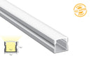 Aluminum Channel SLIM SQUARE ES 1715 Silver Channel + Milky Diffuser