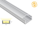 Aluminum Channel WIDE FLAT YD 2002 Silver Channel + Clear Diffuser