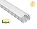 Aluminum Channel WIDE FLAT YD 2002 Silver Channel + Milky Diffuser