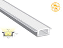 Aluminum channel SLIM SHALLOW RECESS ES 2309 Silver Channel + Milky Diffuser