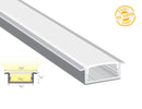 Aluminum channel FLAT RECESS ES 3011 Silver Channel + Milky Diffuser