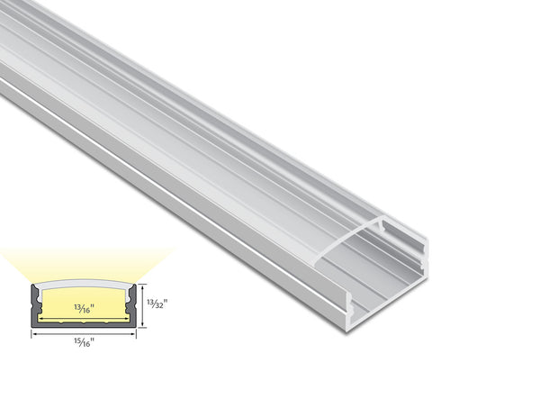 WIDE FLAT - YD 2002 Aluminum Channel + Clear Diffuser - 94" - 1
