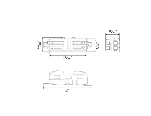 Dimensions of Wire Compact Splicing 2 to 2 Connectors. 