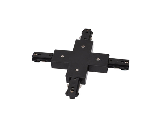 Track Lighting Straight Connector - 3-Wire Single Circuit Black I-Connector For H Series