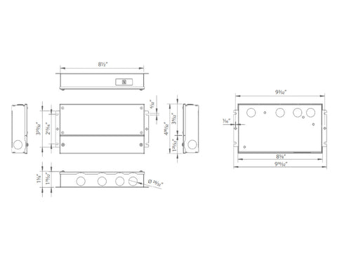 Dimensions of DMX LED Dimmable Driver X-100W-12V
