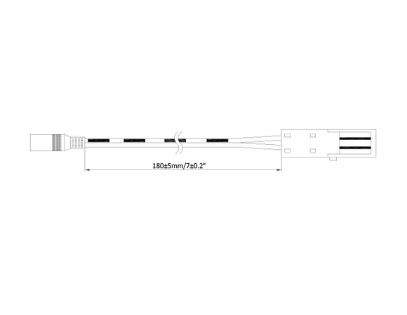 Dimensions of Dupont-DC Female to Dupont Female Adapter White.
