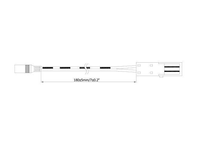 Dimensions of Dupont-DC Female to Dupont Female Adapter White.