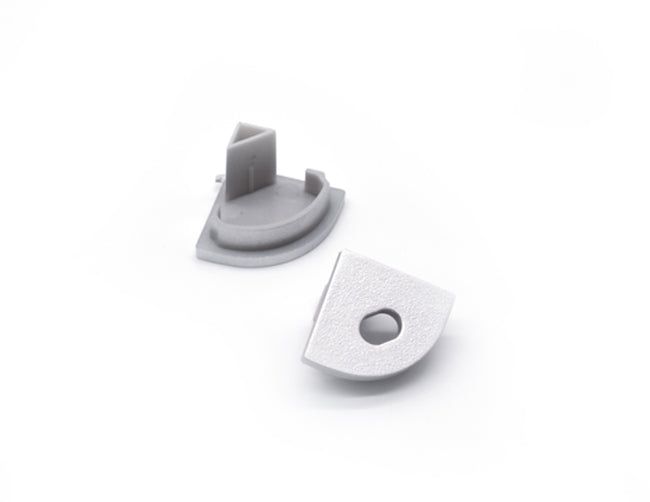 Top view of LED Aluminum Channel ROUND CORNER-S Accessories - YD 1002 End Caps (pair) for aluminum extrusions.