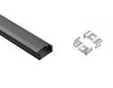 SLIM FLAT - YD 1205 Black Aluminum Channel + Black Diffuser - 24"/94" - 7