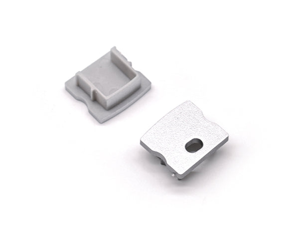 Aluminum Channel SLIM SQUARE Accessories - ES 1715 End Caps (pair) - 1