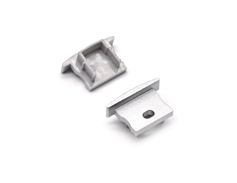 A pair of end cap silver color for Aluminum Channel SLIM RECESS ES 2315