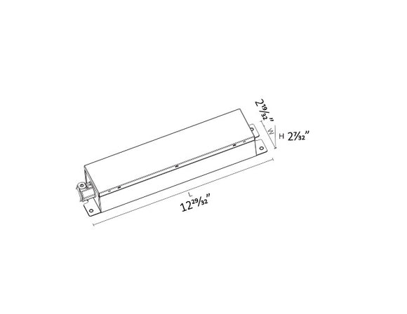 A specification sheet for the Emergency low voltage LED Driver 25W shows dimensions for the transformer.
