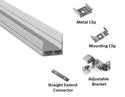 LED Wall Washer Strip Light Accessories - Aluminum Channel ES 2321 - 2