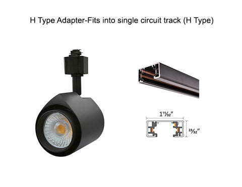 The LED track light standard black model 4000K has H type adapter and can fit into single circuit H type track.