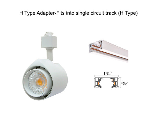 The LED track light standard white model 4000K has H type adapter and can fit into single circuit H type track.