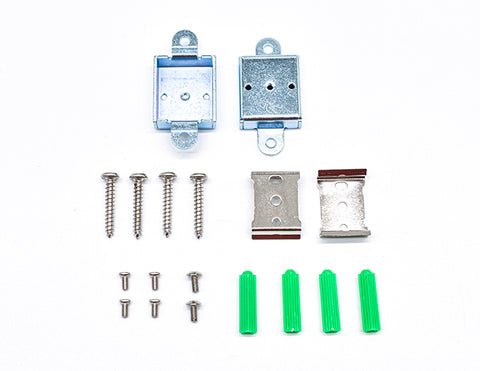 Components of GL LED L8050 Linear Light Fixture Accessories surface mount kit.