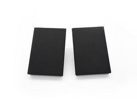 Front view of a pair of black color end caps for GL LED L8456 linear light fixtures.