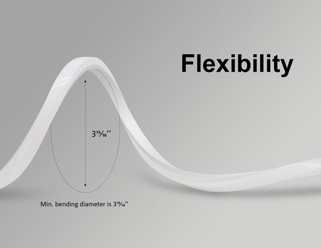 The LED 3D neon light is highly flexible and it has a minimum bending diameter of 3-15/16".