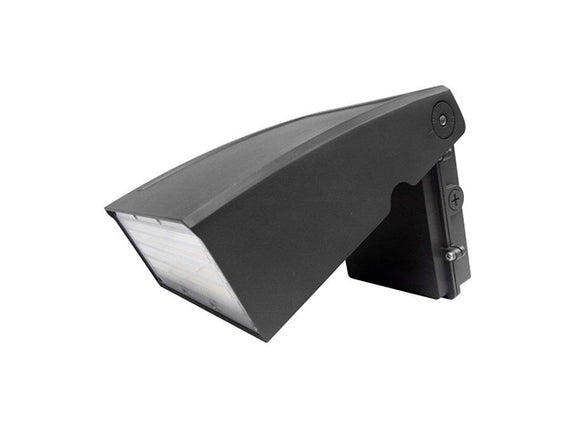 Side view of a LED Adjustable Wall Pack Light 100W with around 60 degree adjusted