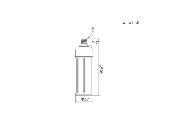 LED Corn Bulb 36W 6000K with E26 dimensions