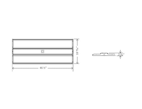 Dimensions of LED Linear High Bay Light 300W 4FT.