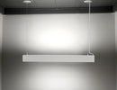A white color GL LED L11070 linear light fixture is suspended from ceiling.