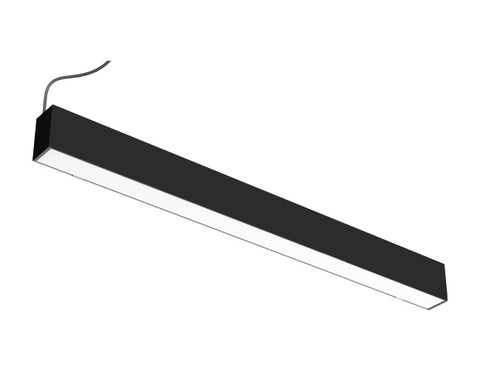 Bottom view of a black GL LED L11070 up and down linear light fixture.