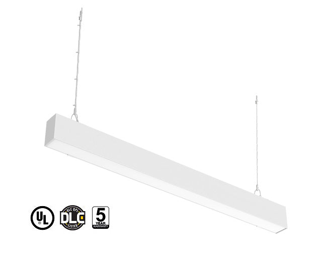 Side view of GL LED L11070 up and down linear light fixture in white color. The fixture is both UL and DLC listed, and has a 5-year warranty.