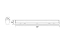 Dimensions of GL LED linear strip light fixture 4ft.