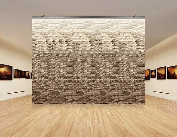 LED strip lights are used in an aluminum channel to illuminate a wall with a wall washing effect.