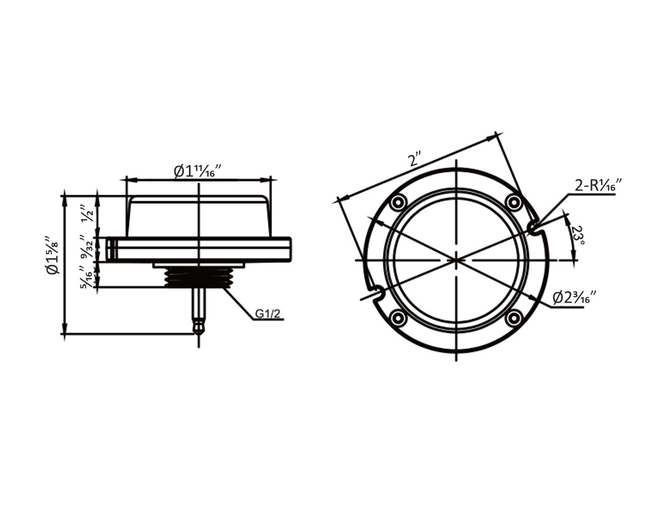 Dimensions of LED Linear High Bay Light Accessory - Motion Sensor.