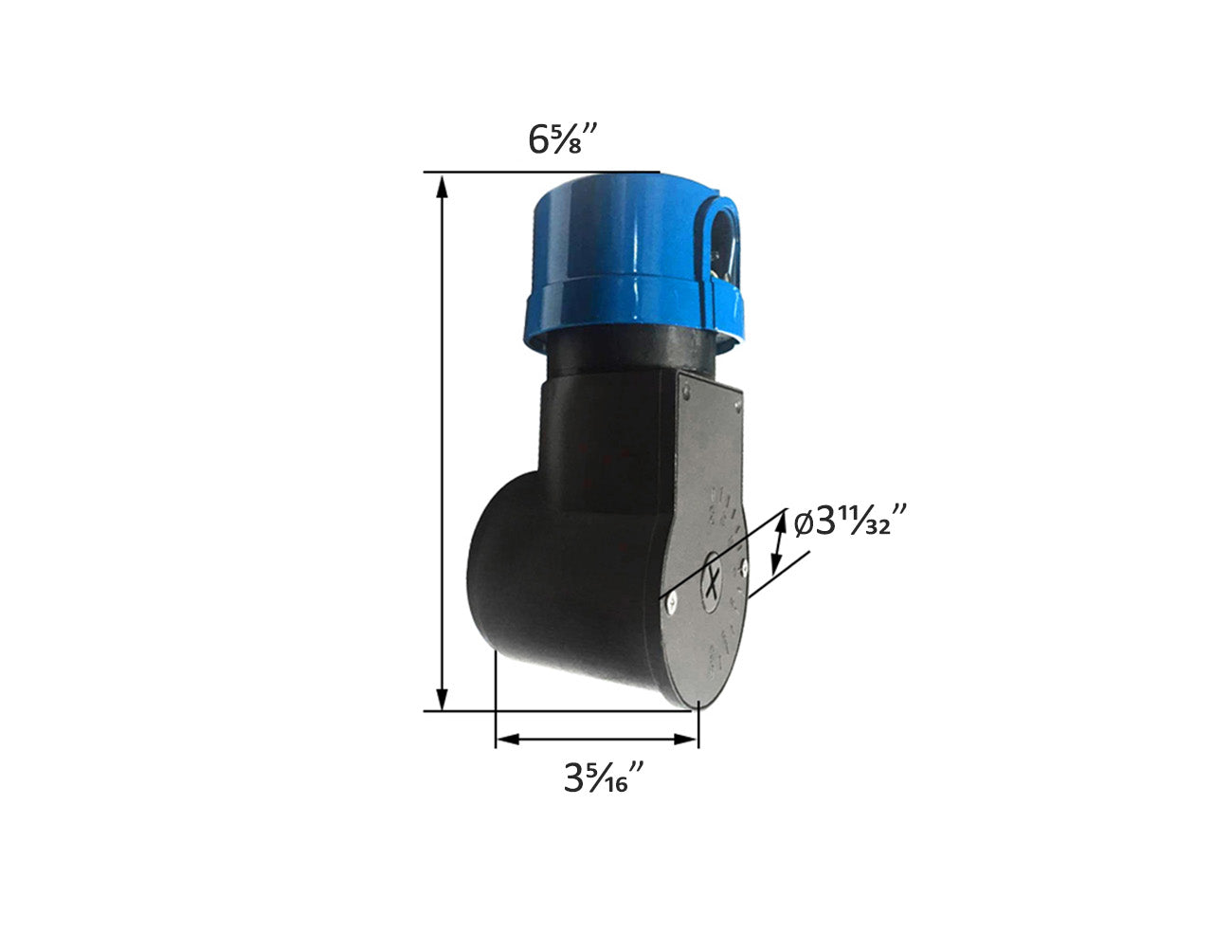 Dimensions of LED Shoebox Light Accessory - Photocell.