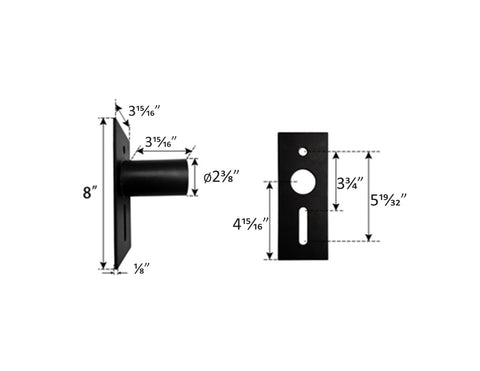 Dimensions of LED Shoebox Light Accessory - Slip Fitter Adapter.