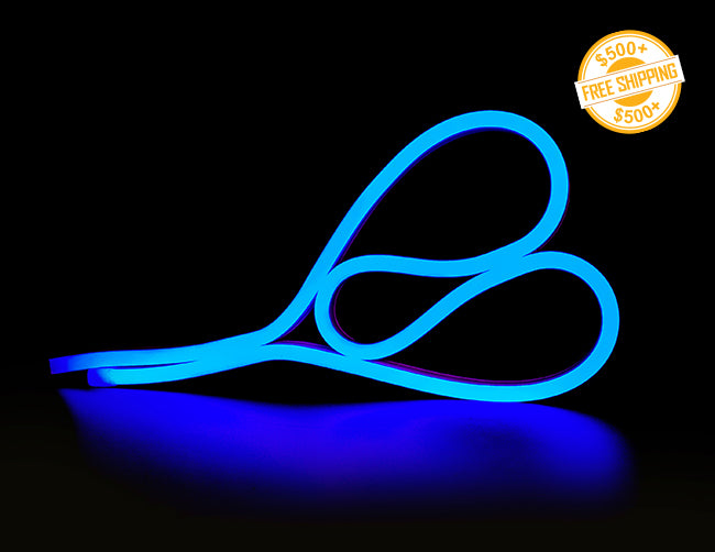 A roll of LED side bend Neon Light WINT which is single color blue for wet location