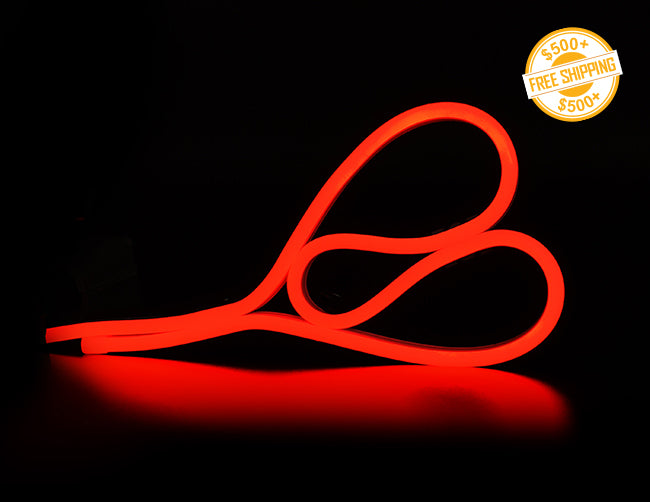 A roll of LED side bend Neon Light WINT which is single color red for wet location