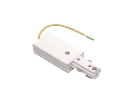 White color Single Circuit Track System - H Type - Live-End Connector.