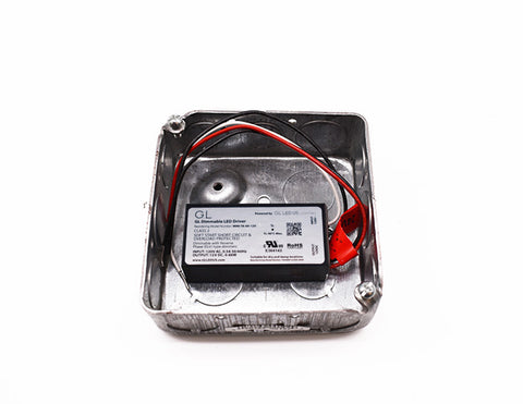 LED Mini Dimmable Driver - MINI-TA-60-12V is placed in a electrical box.